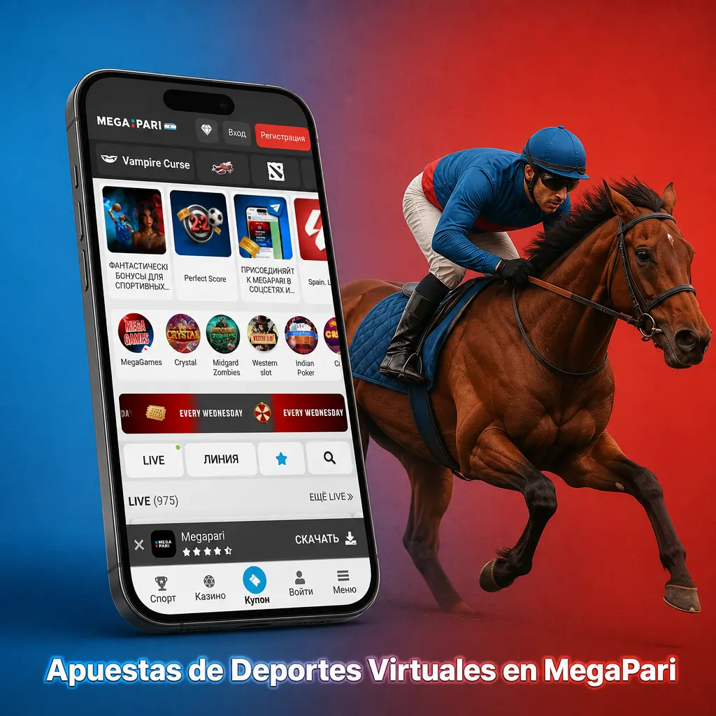 Deportes virtuales en MegaPari: fútbol, carreras de caballos, tenis y autos virtuales