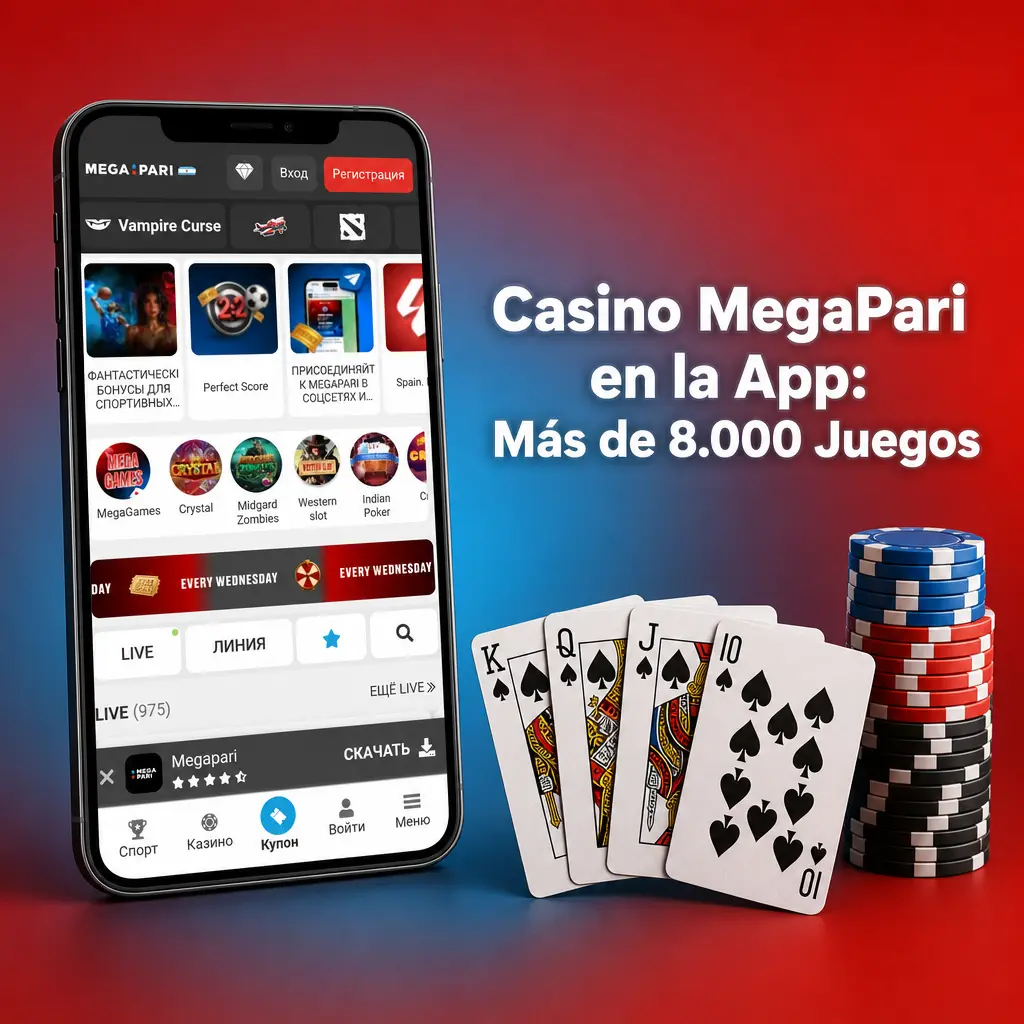 Casino MegaPari app con más de 8.000 juegos disponibles